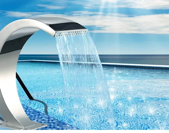 Cascata Piscine Acciaio Inox Interno Cascadas De Agua Artificiales Fontane da Interno Parete Piscina Cascata Sfioratore