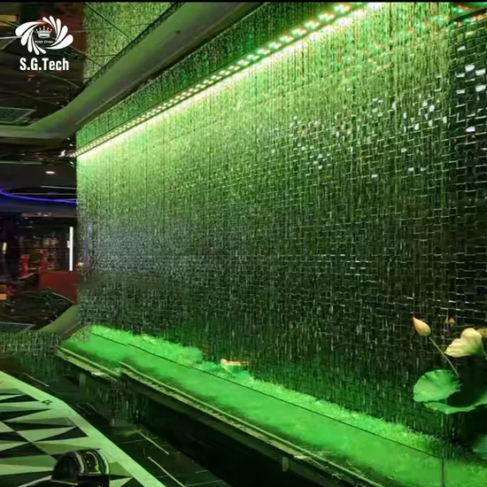 Wholesale Water Curtain High Quality Stainless Steel Fountain Customized Indoor Rain Fall Water Feature Pool Waterfall 